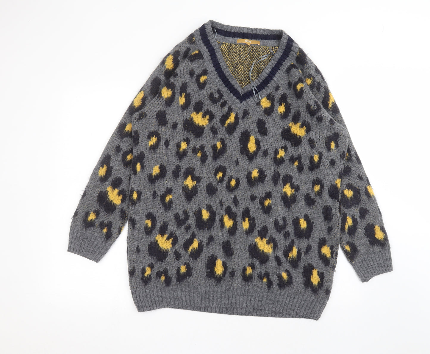NEXT Womens Grey Animal Print  Pullover Jumper Size 16