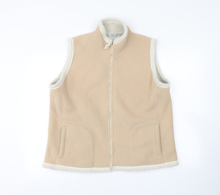 EWM Womens Beige Full Zip Jumper Size L