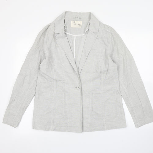 Marks and Spencer Womens White Striped  Jacket  Size 16