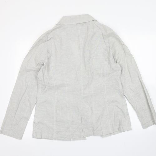 Marks and Spencer Womens White Striped  Jacket  Size 16
