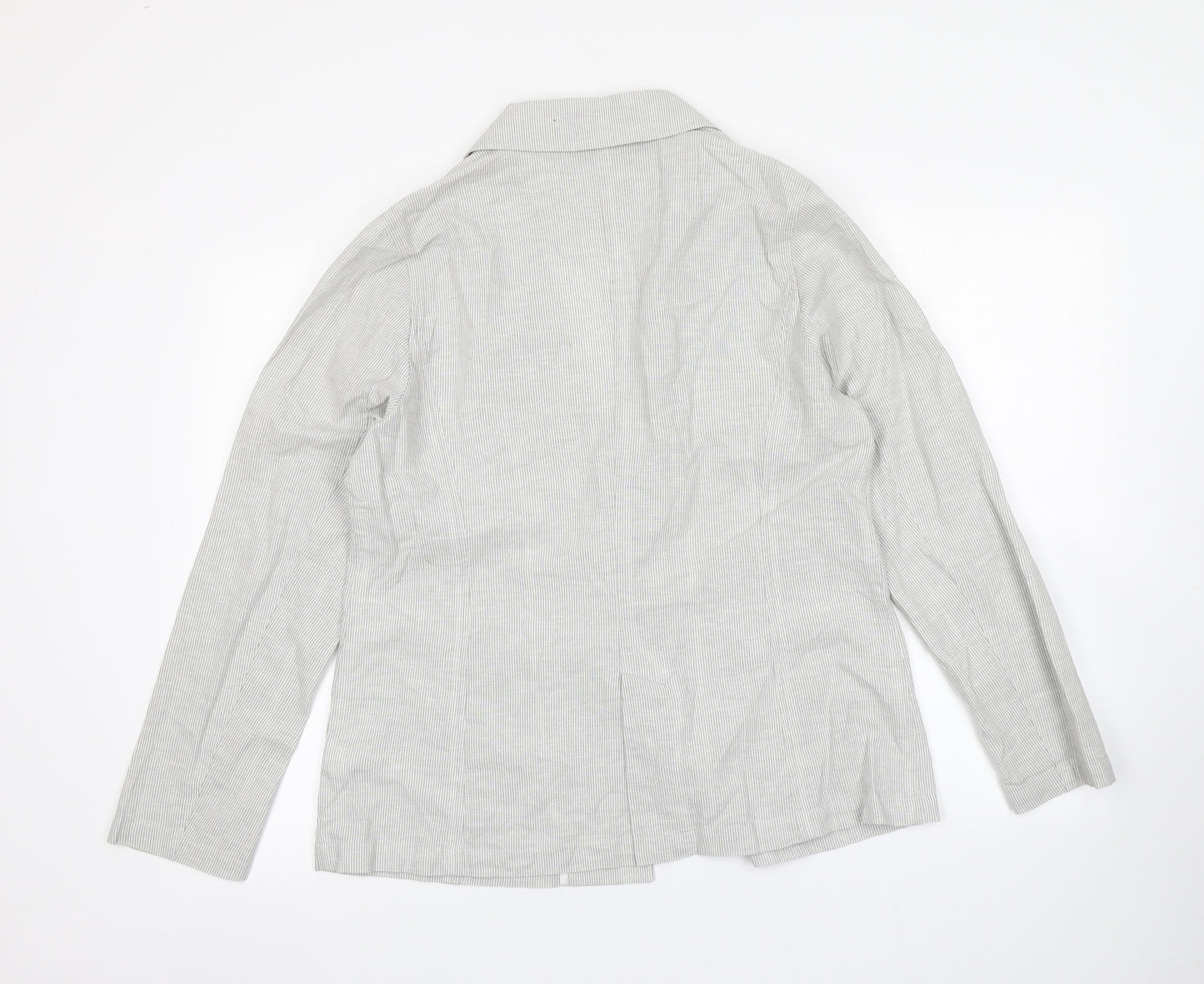 Marks and Spencer Womens White Striped  Jacket  Size 16