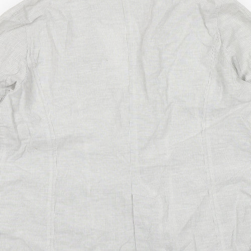 Marks and Spencer Womens White Striped  Jacket  Size 16