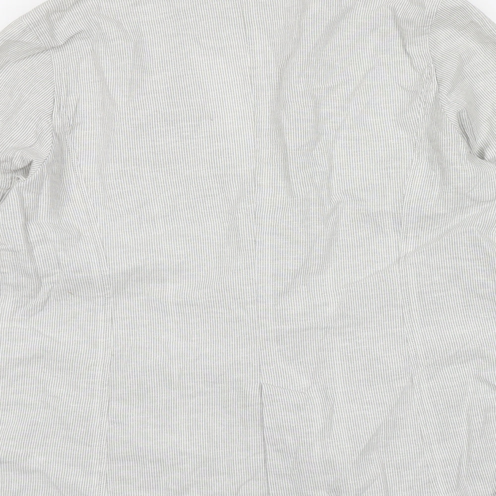 Marks and Spencer Womens White Striped  Jacket  Size 16