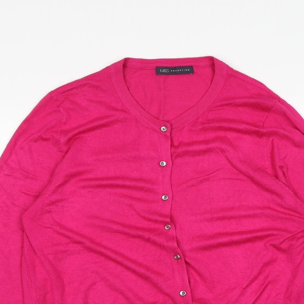 Marks and Spencer Womens Pink   Cardigan Jumper Size 16