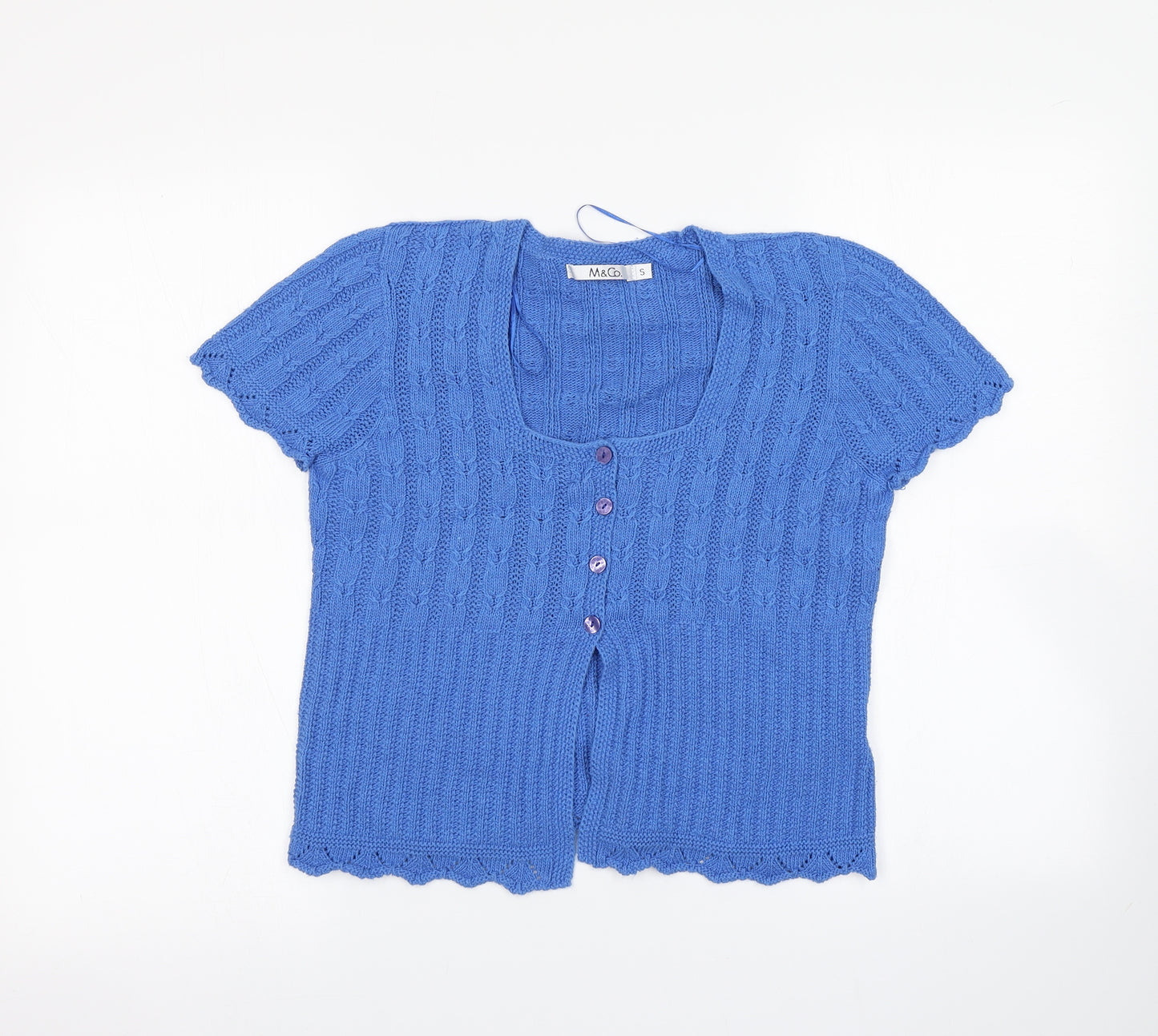 M&Co Womens Blue   Cardigan Jumper Size M