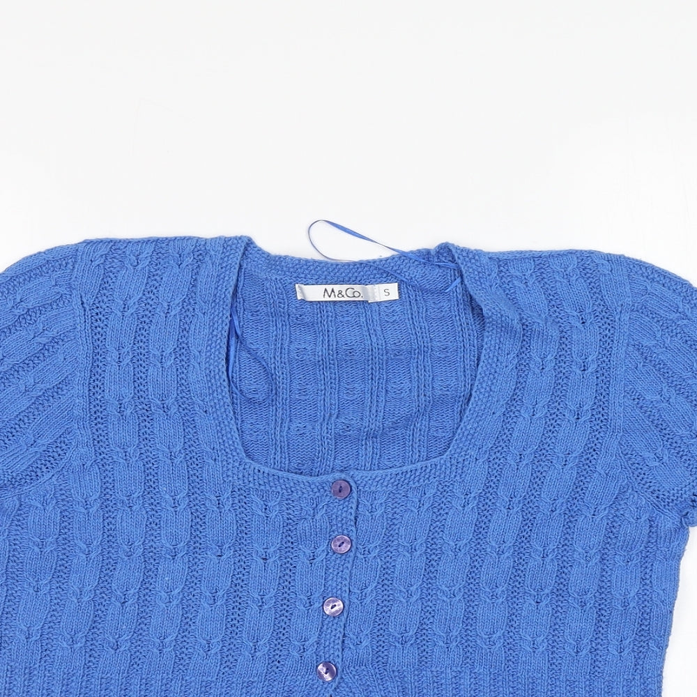 M&Co Womens Blue   Cardigan Jumper Size M