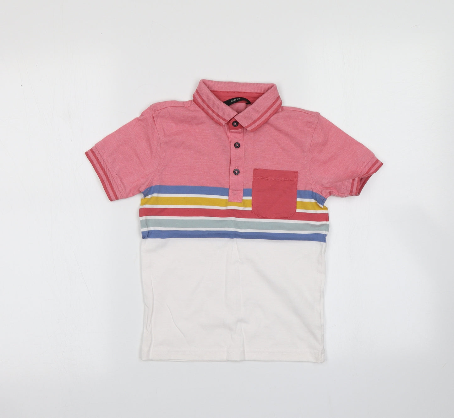 George Boys Pink   Basic Polo Size 5-6 Years