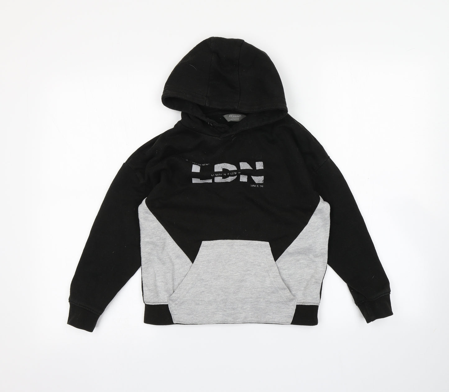 Primark Boys Black   Pullover Hoodie Size 7-8 Years