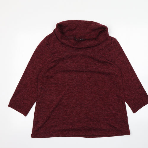 Mia Moda Womens Red   Basic T-Shirt Size 16