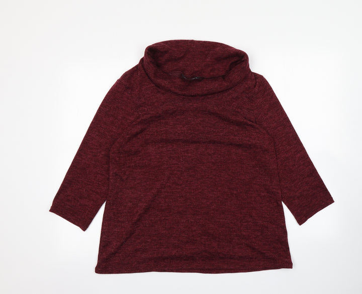Mia Moda Womens Red Basic T-Shirt Size 16