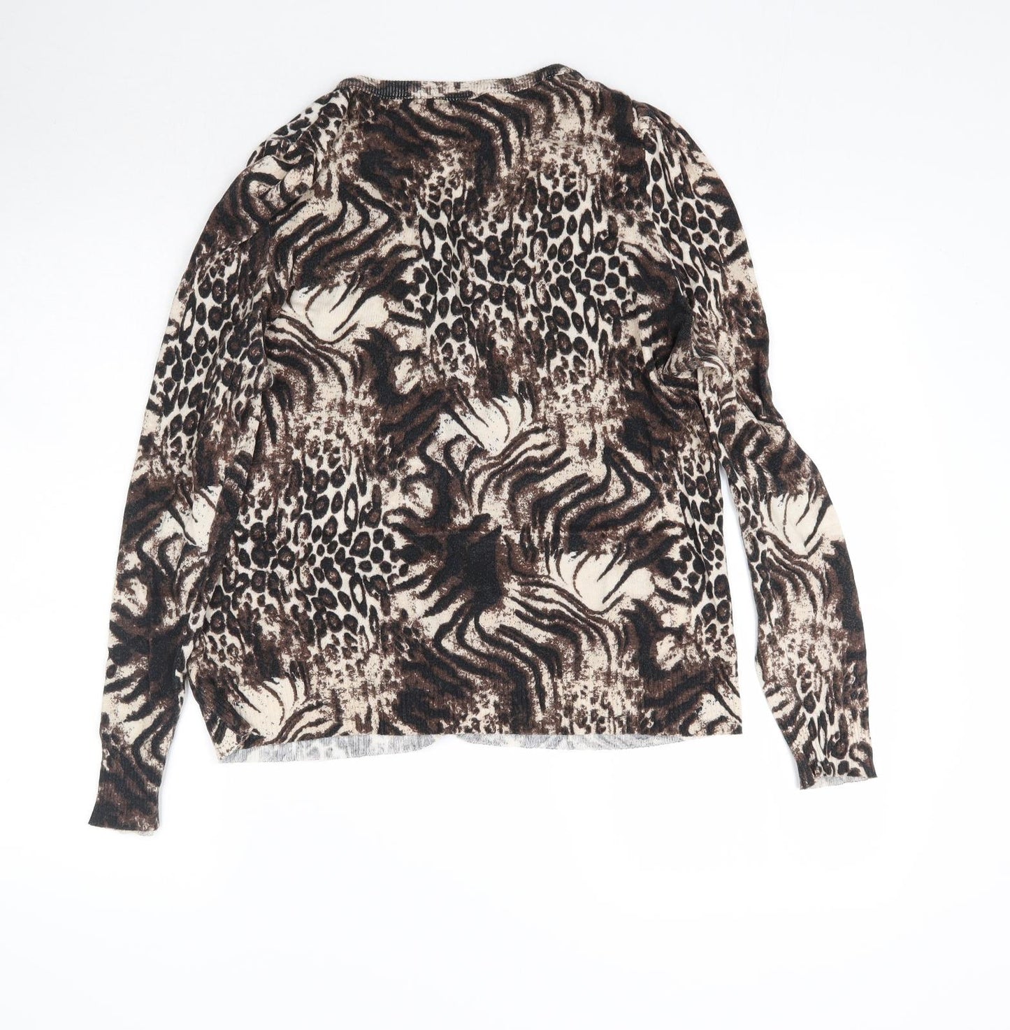 George Womens Multicoloured Animal Print Knit Cardigan Jumper Size 16