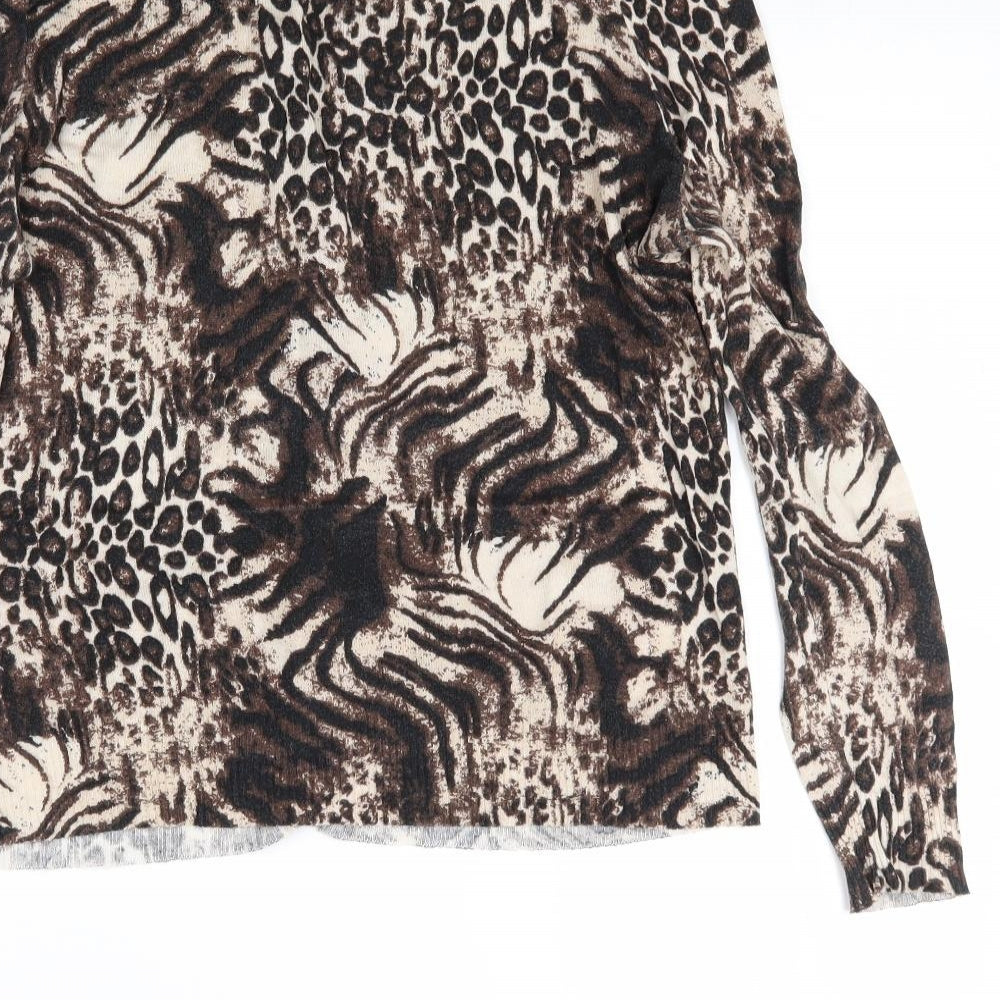 George Womens Multicoloured Animal Print Knit Cardigan Jumper Size 16