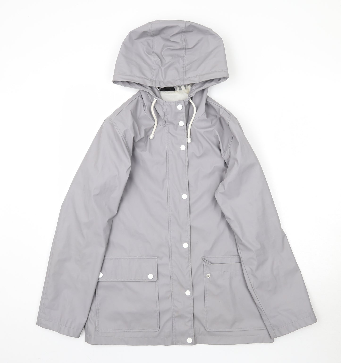 Topshop Womens Grey   Rain Coat Coat Size 12
