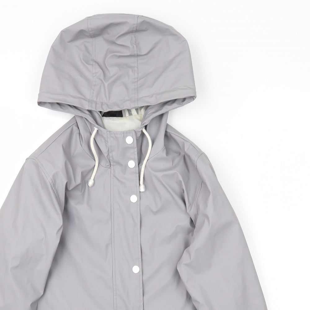 Topshop Womens Grey   Rain Coat Coat Size 12