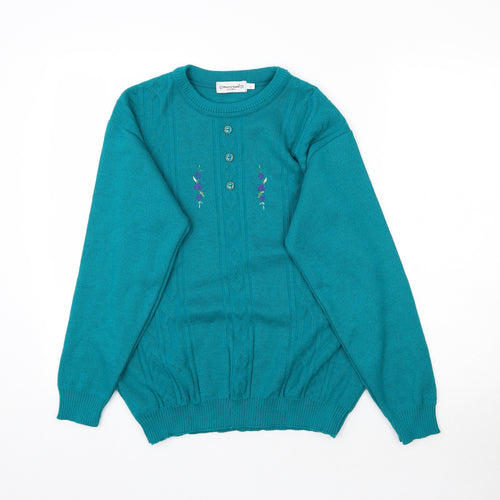 Merry Gold Womens Green  Knit Pullover Jumper Size L
