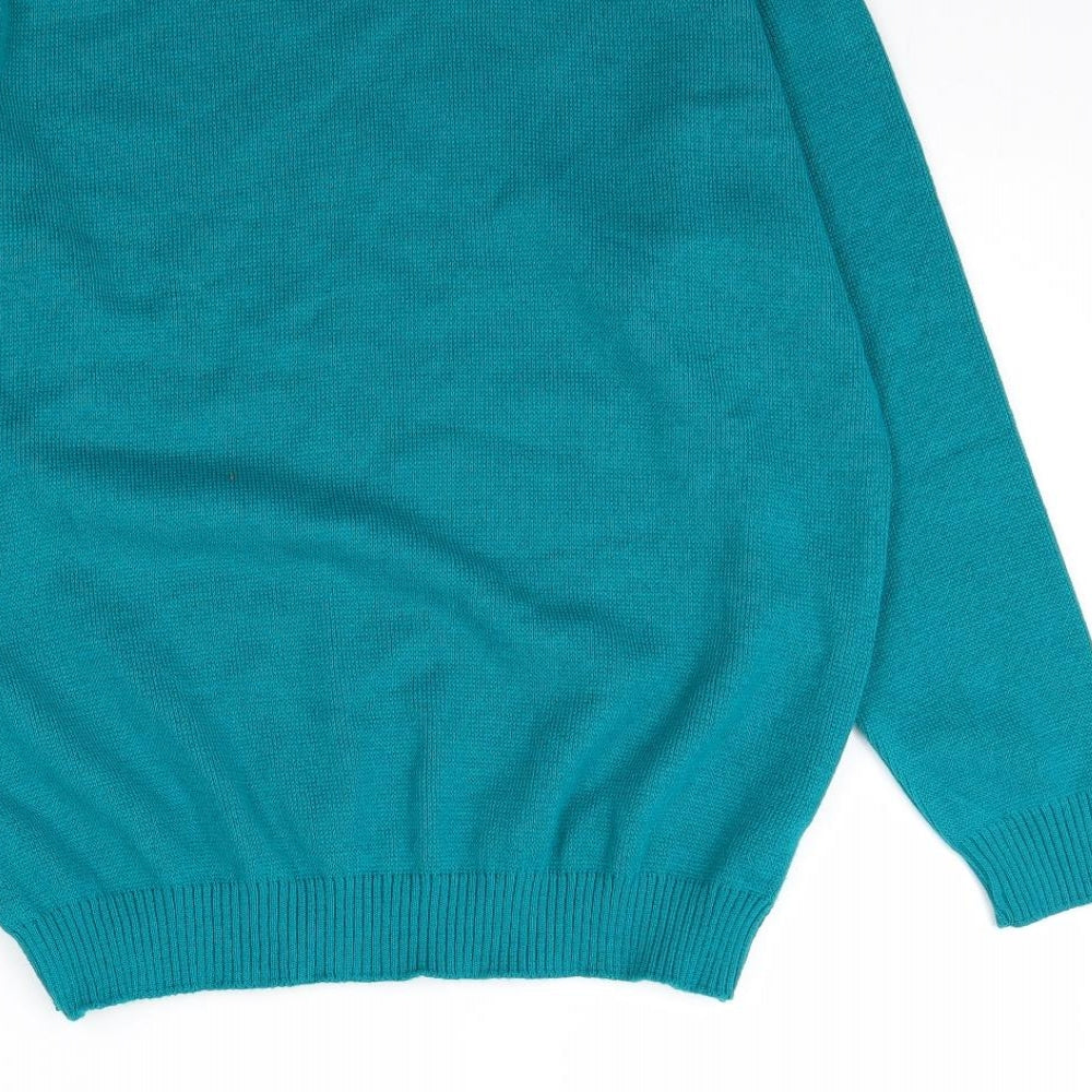 Merry Gold Womens Green  Knit Pullover Jumper Size L