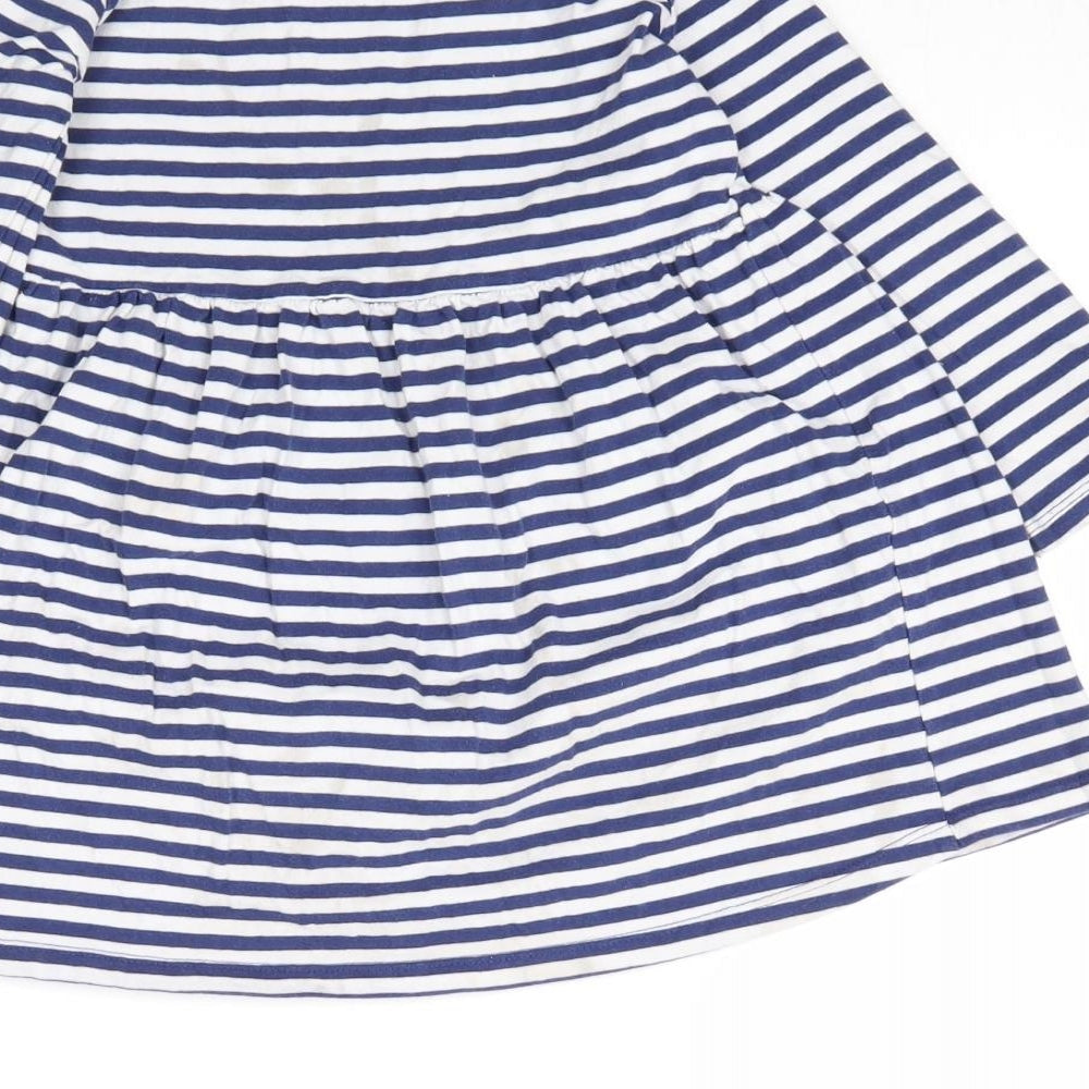 Matalan Girls White Striped  Fit & Flare  Size 4-5 Years