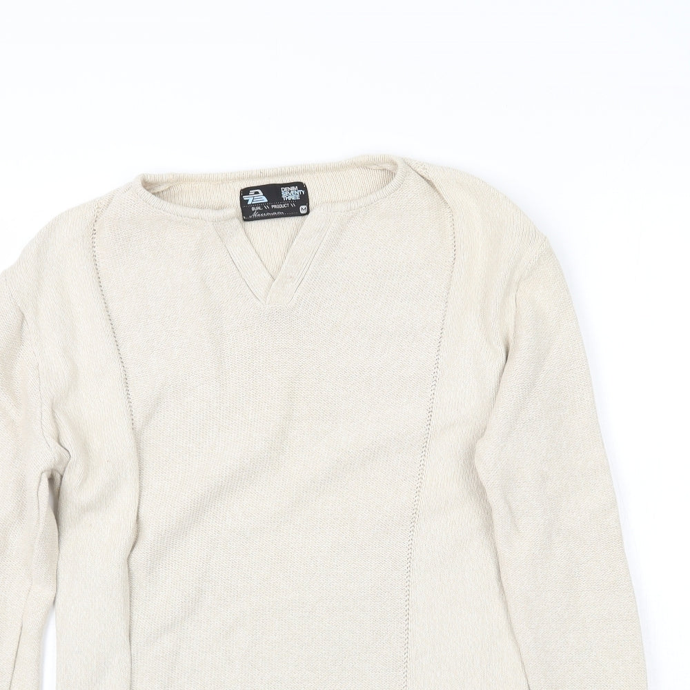 Denim 73 Womens Beige  Knit Pullover Jumper Size M