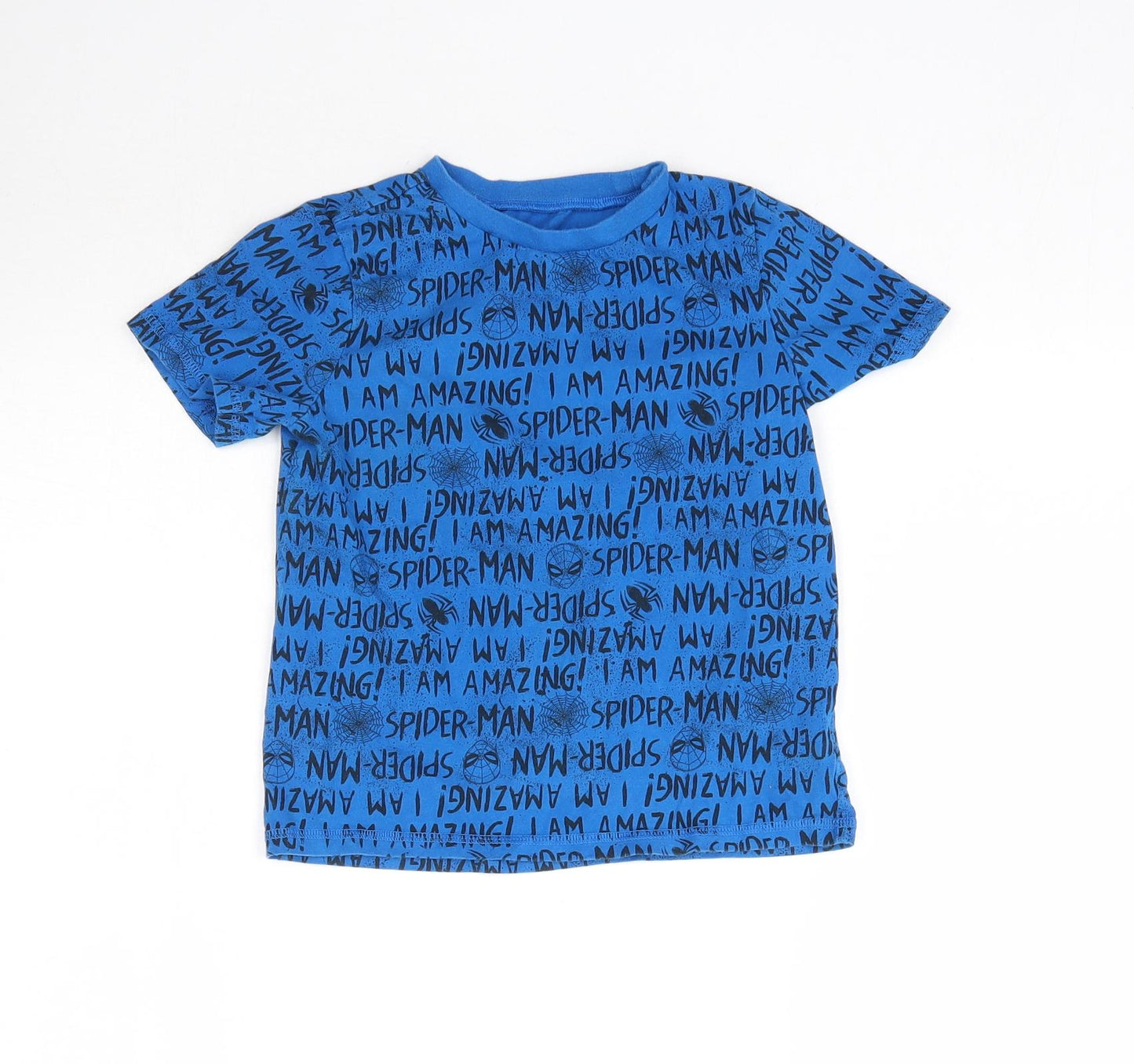 George Boys Blue   Basic T-Shirt Size 6-7 Years  - Spiderman