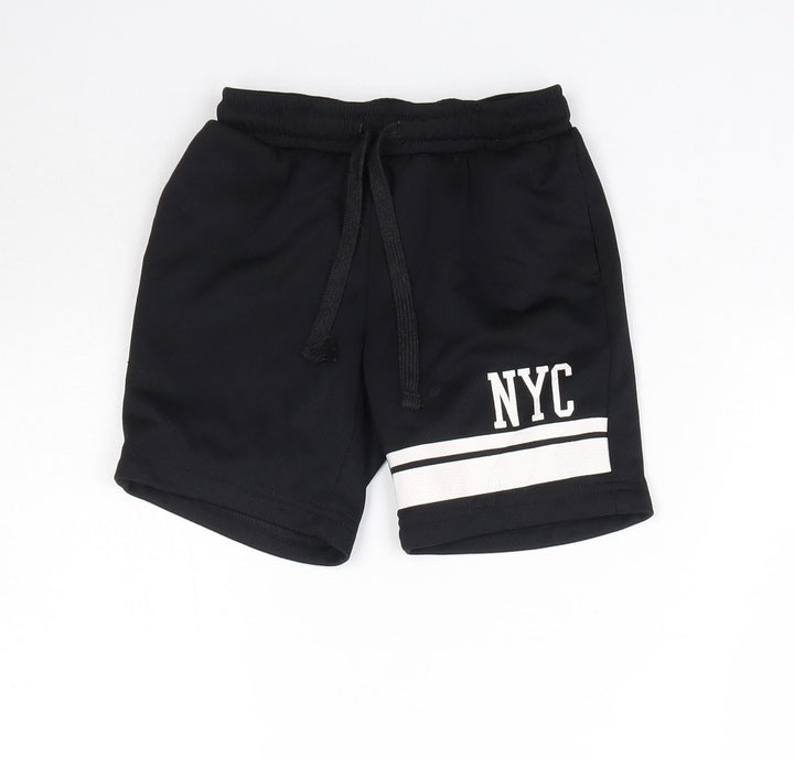 Matalan Boys Black Sweat Shorts Size 4 Years