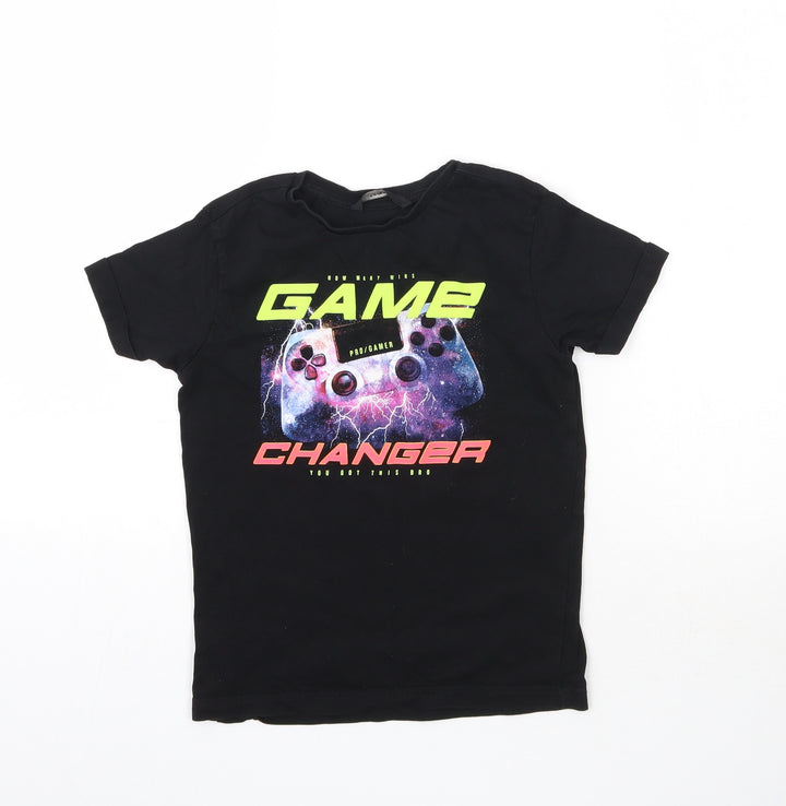 George Boys Black   Basic T-Shirt Size 7-8 Years  - Game Changer