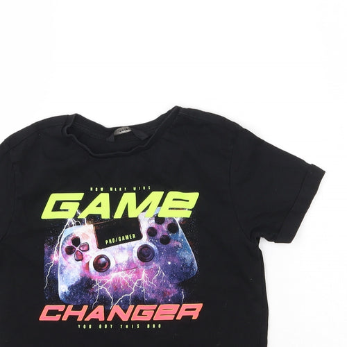 George Boys Black   Basic T-Shirt Size 7-8 Years  - Game Changer