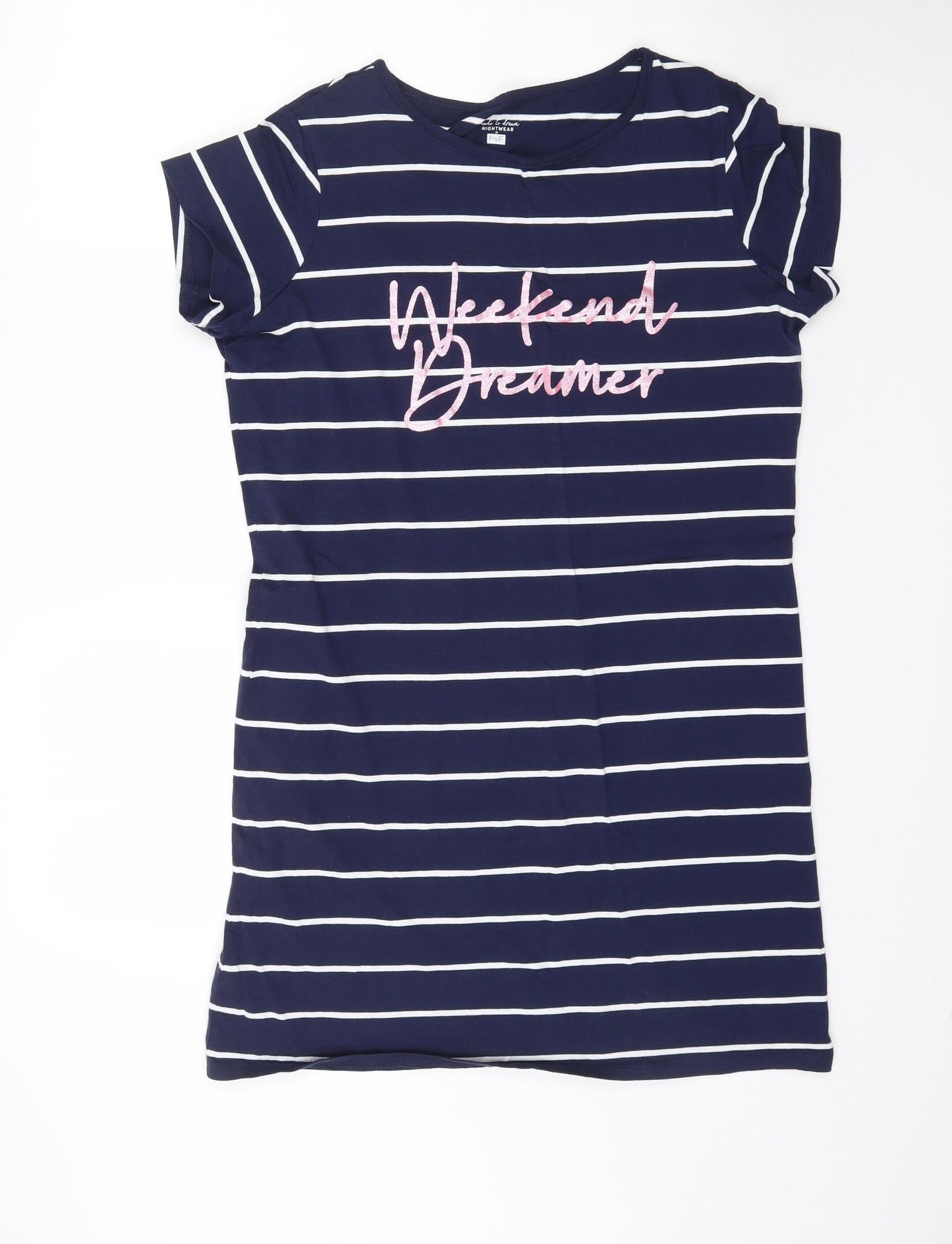 F&F Womens Blue Striped  Top Dress Size 12  - Weekend Dreamer