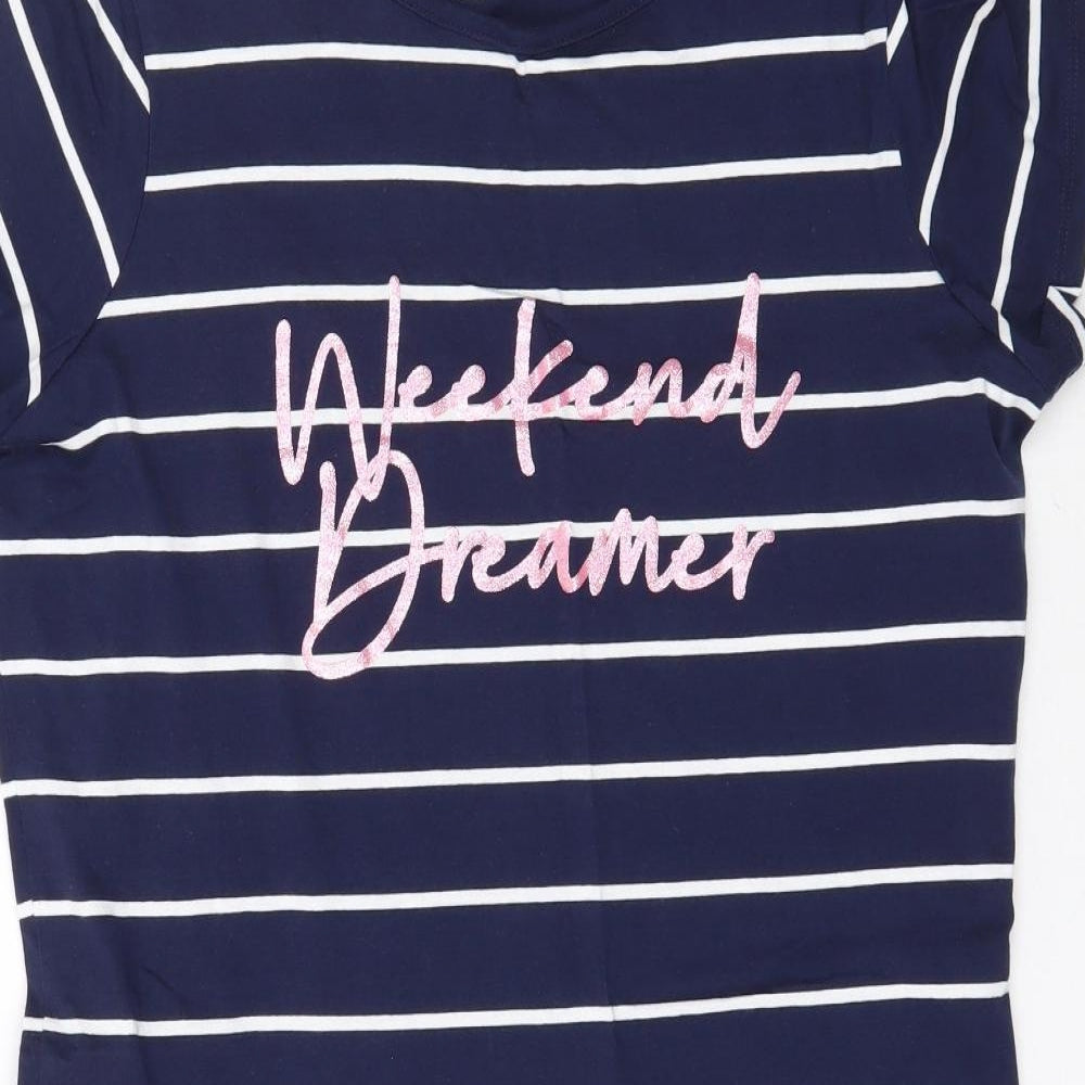 F&F Womens Blue Striped  Top Dress Size 12  - Weekend Dreamer