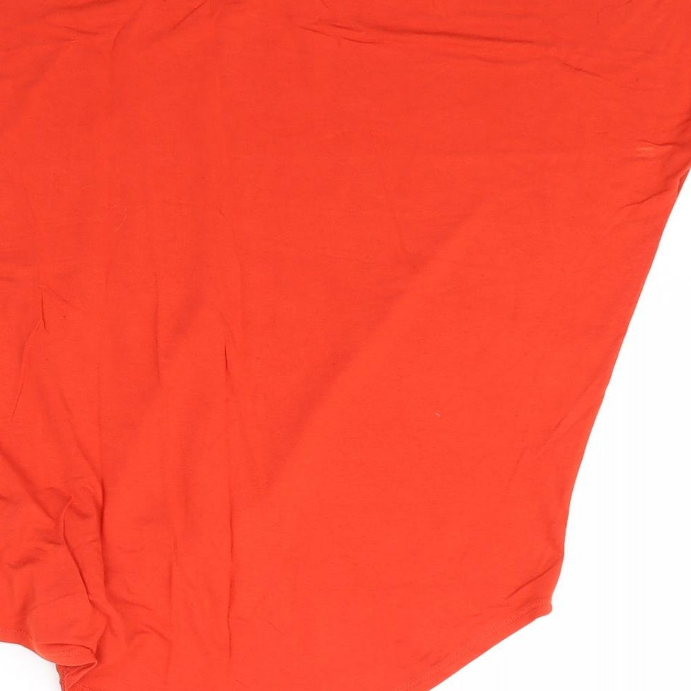 New Look Womens Orange   Basic T-Shirt Size 8  - Tie detail