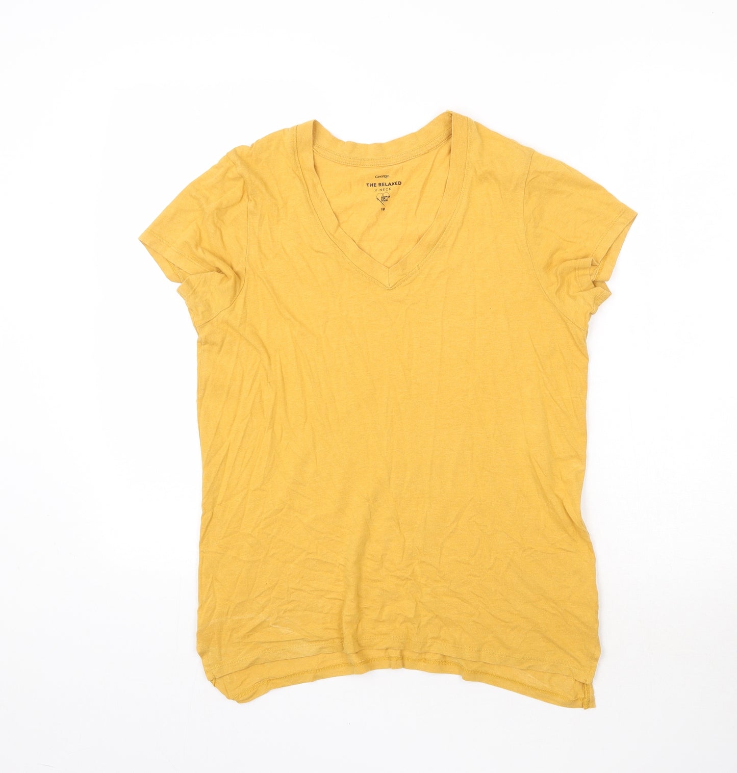 George Womens Yellow   Basic T-Shirt Size 10