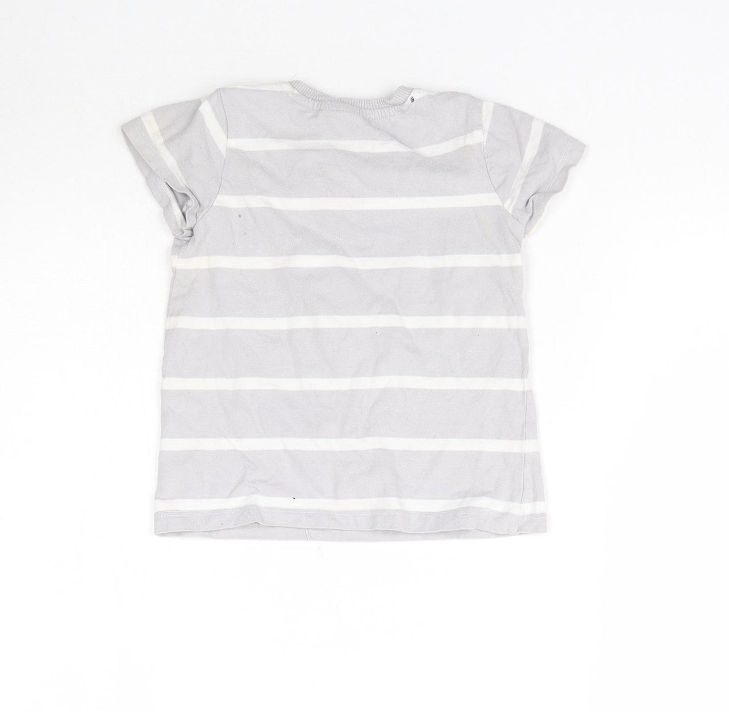 Disney Girls Grey Striped  Basic T-Shirt Size 2-3 Years  - Mickey Mouse