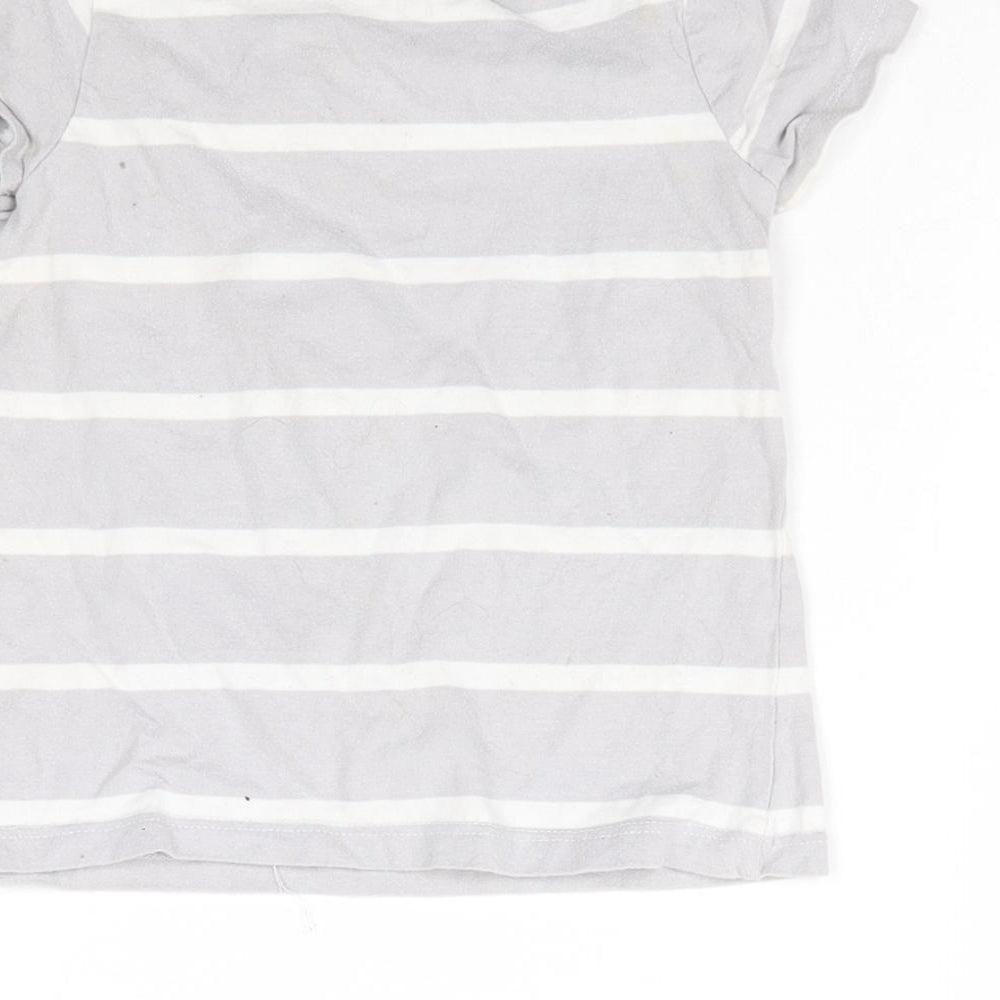 Disney Girls Grey Striped  Basic T-Shirt Size 2-3 Years  - Mickey Mouse