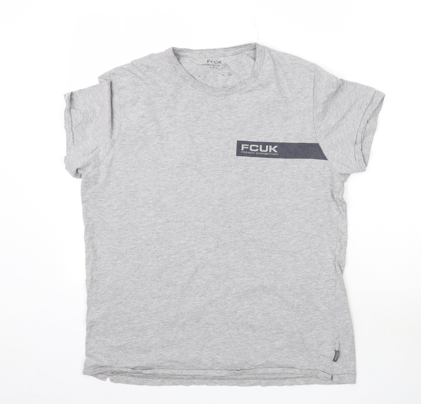 FCUK Mens Grey    T-Shirt Size 2XL