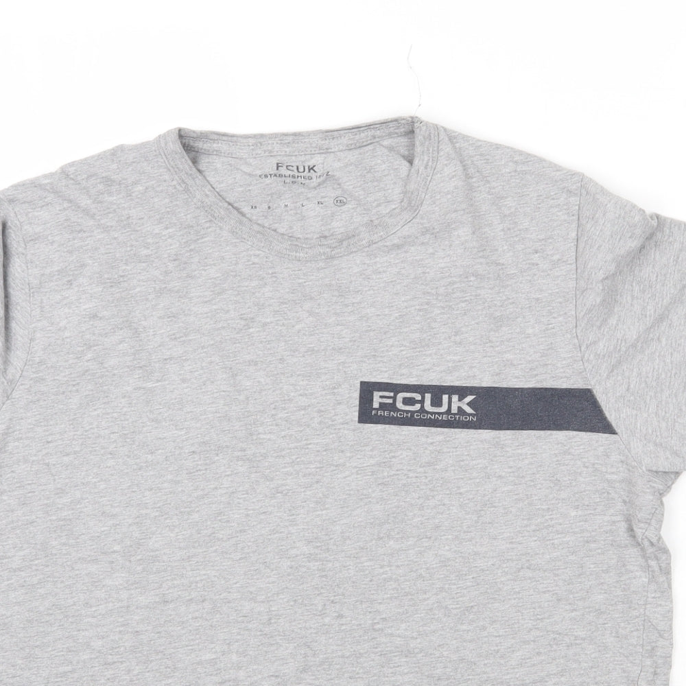 FCUK Mens Grey    T-Shirt Size 2XL