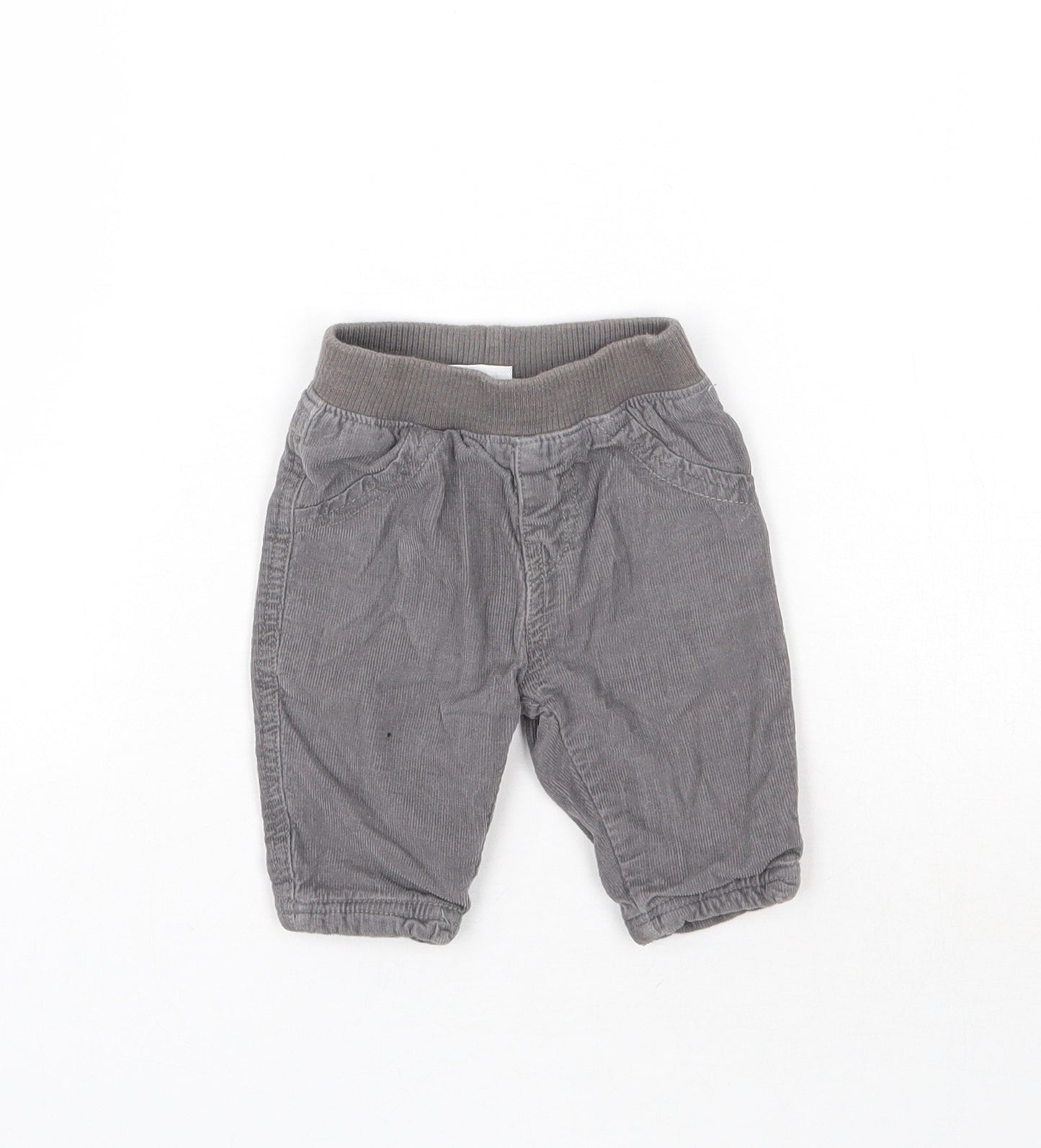 F&F Baby Grey  Corduroy Jogger Trousers Size 0-3 Months