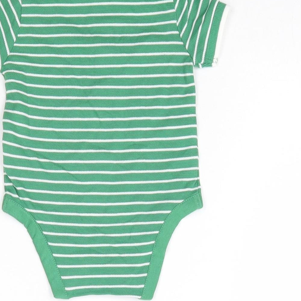 BY Very Baby Green Striped  Basic Polo Size 0-3 Months
