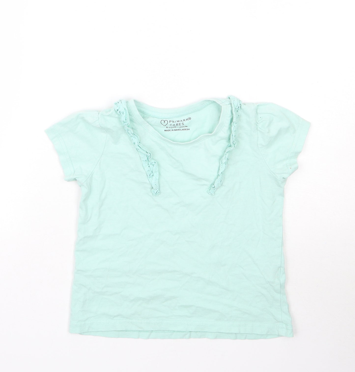 Primark Girls Green   Basic T-Shirt Size 6-7 Years