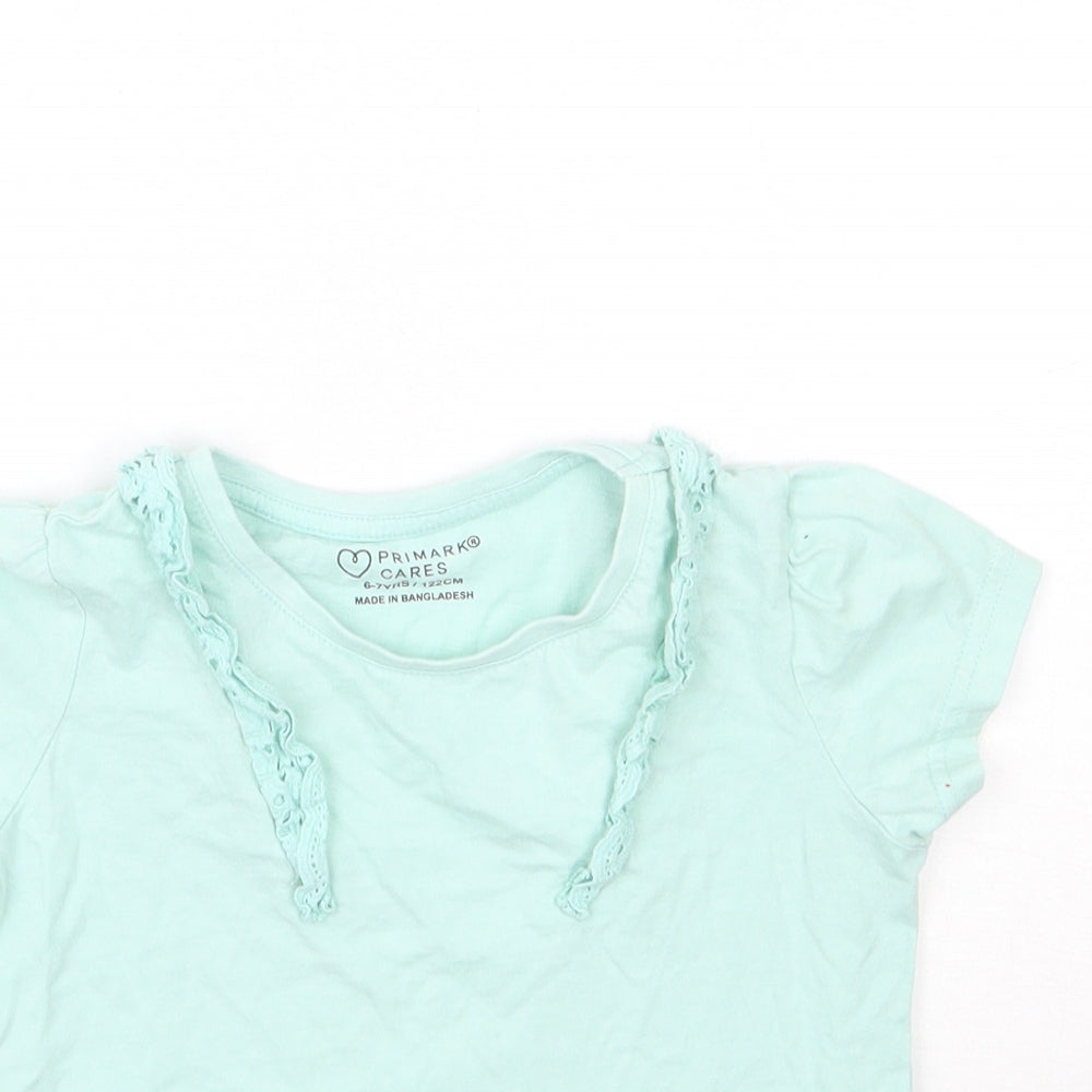 Primark Girls Green   Basic T-Shirt Size 6-7 Years