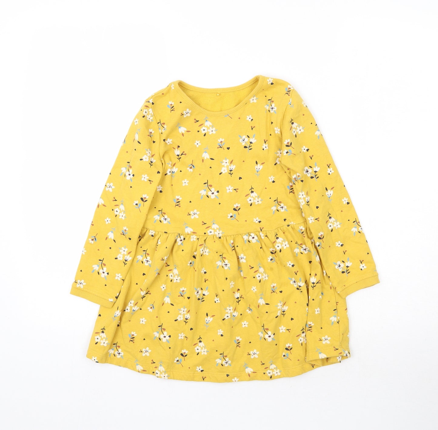 George Girls Yellow Floral  Fit & Flare  Size 5-6 Years