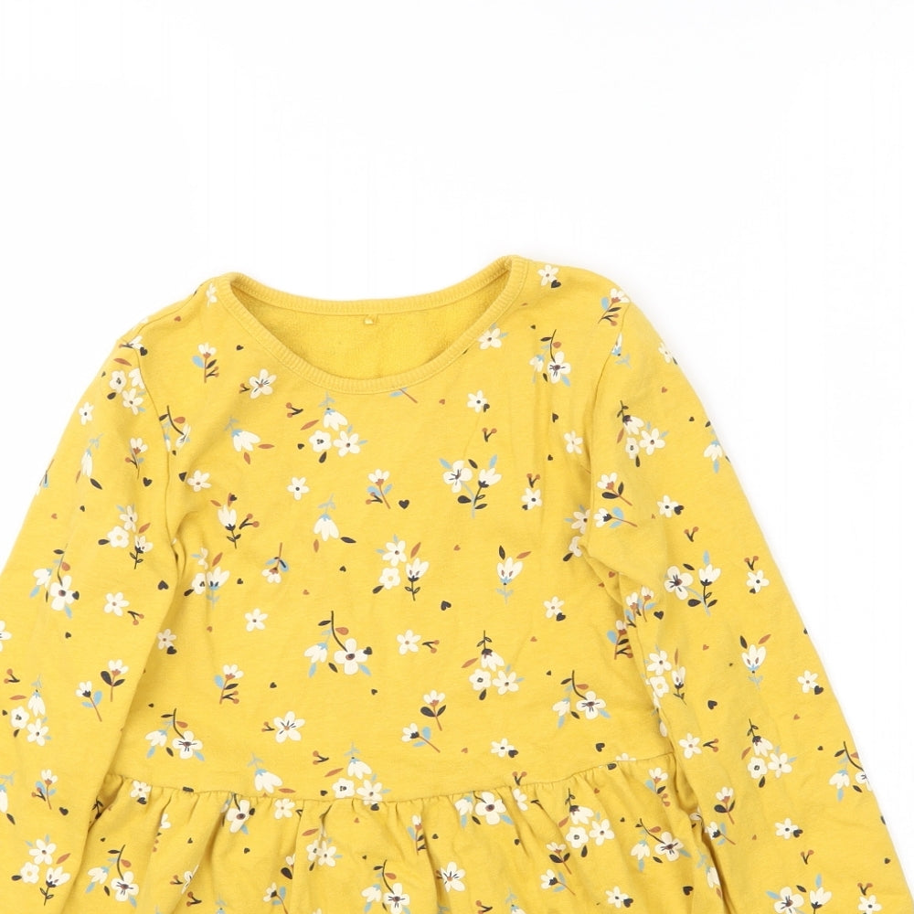 George Girls Yellow Floral  Fit & Flare  Size 5-6 Years