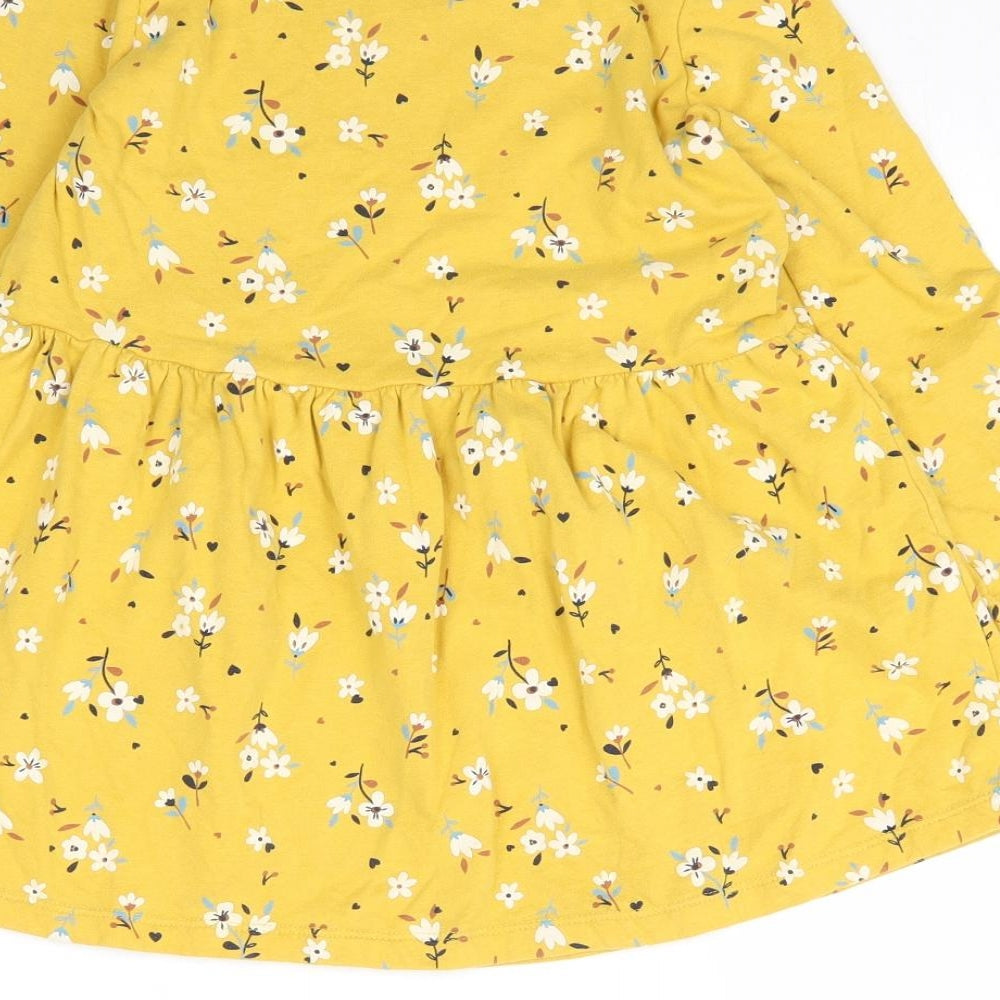 George Girls Yellow Floral  Fit & Flare  Size 5-6 Years