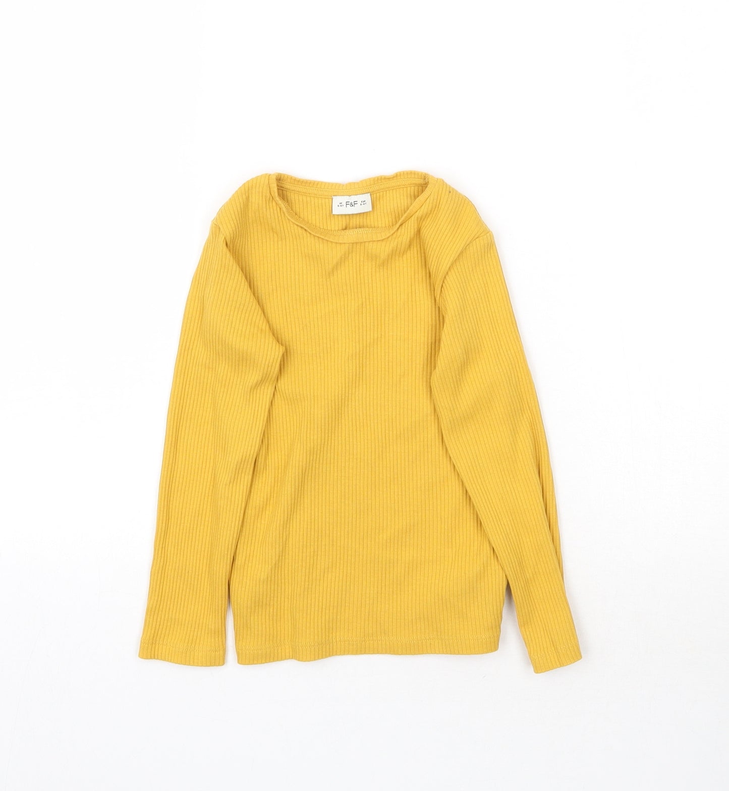F&F Girls Yellow   Basic T-Shirt Size 5-6 Years