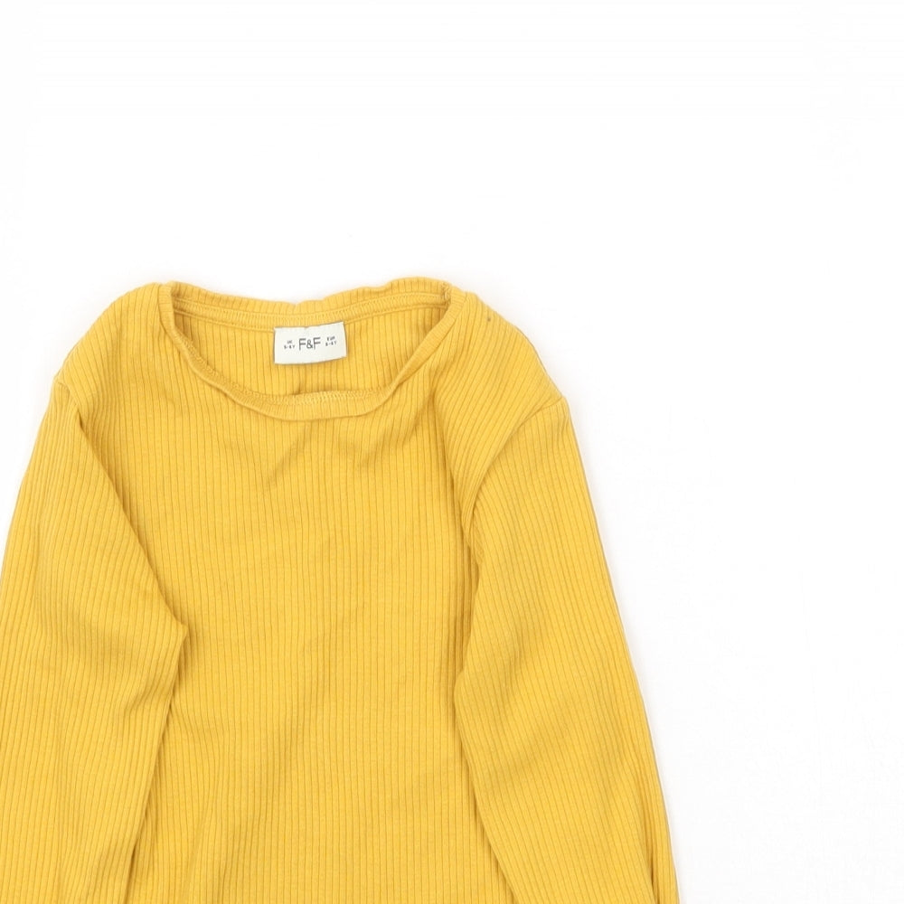F&F Girls Yellow   Basic T-Shirt Size 5-6 Years