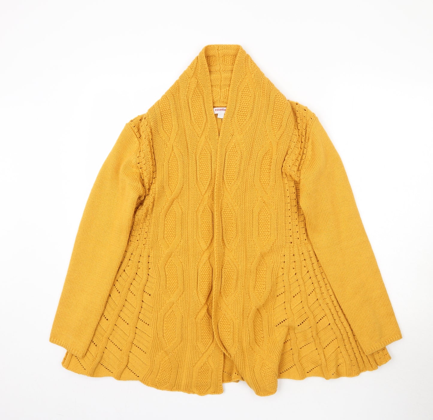 Essential Collection Womens Yellow  Knit Cardigan Jumper Size 16