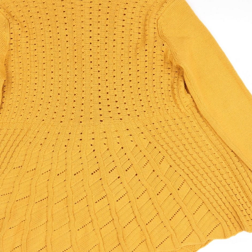 Essential Collection Womens Yellow  Knit Cardigan Jumper Size 16