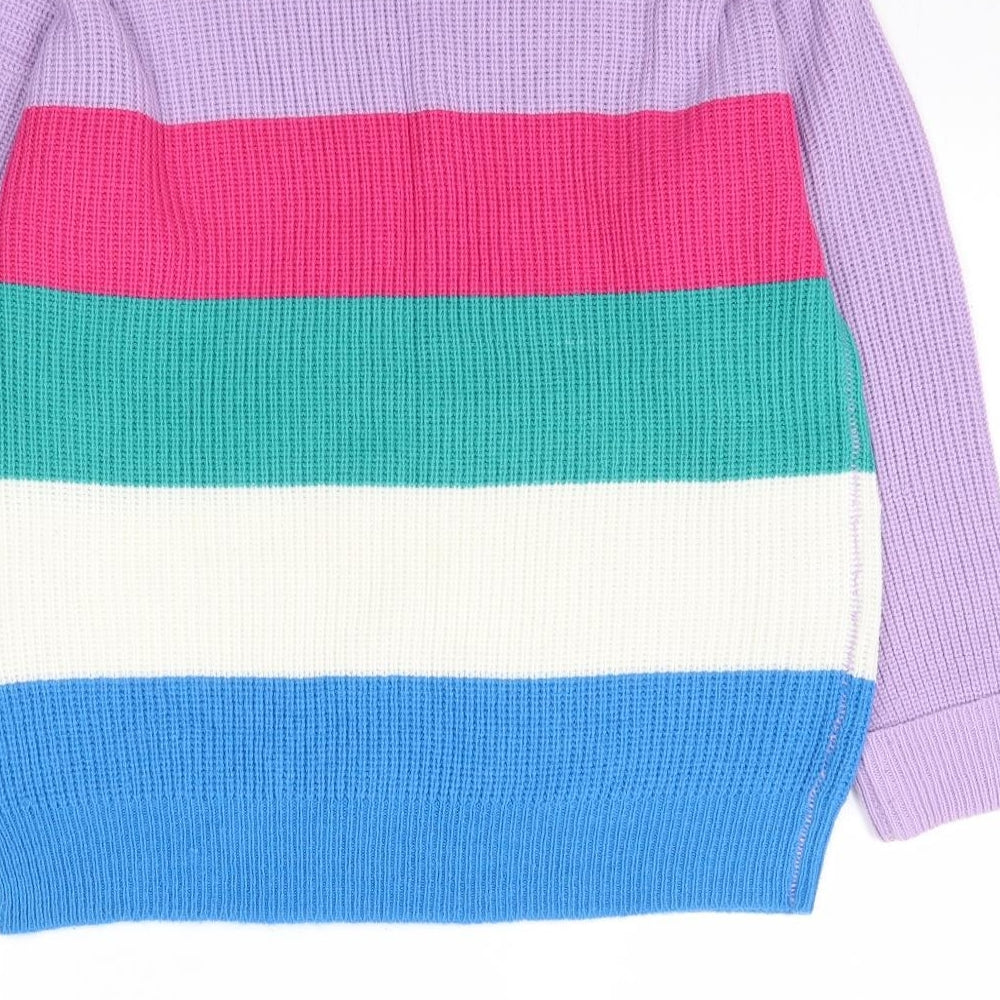 Studio Womens Multicoloured Striped Knit Pullover Jumper Size 16