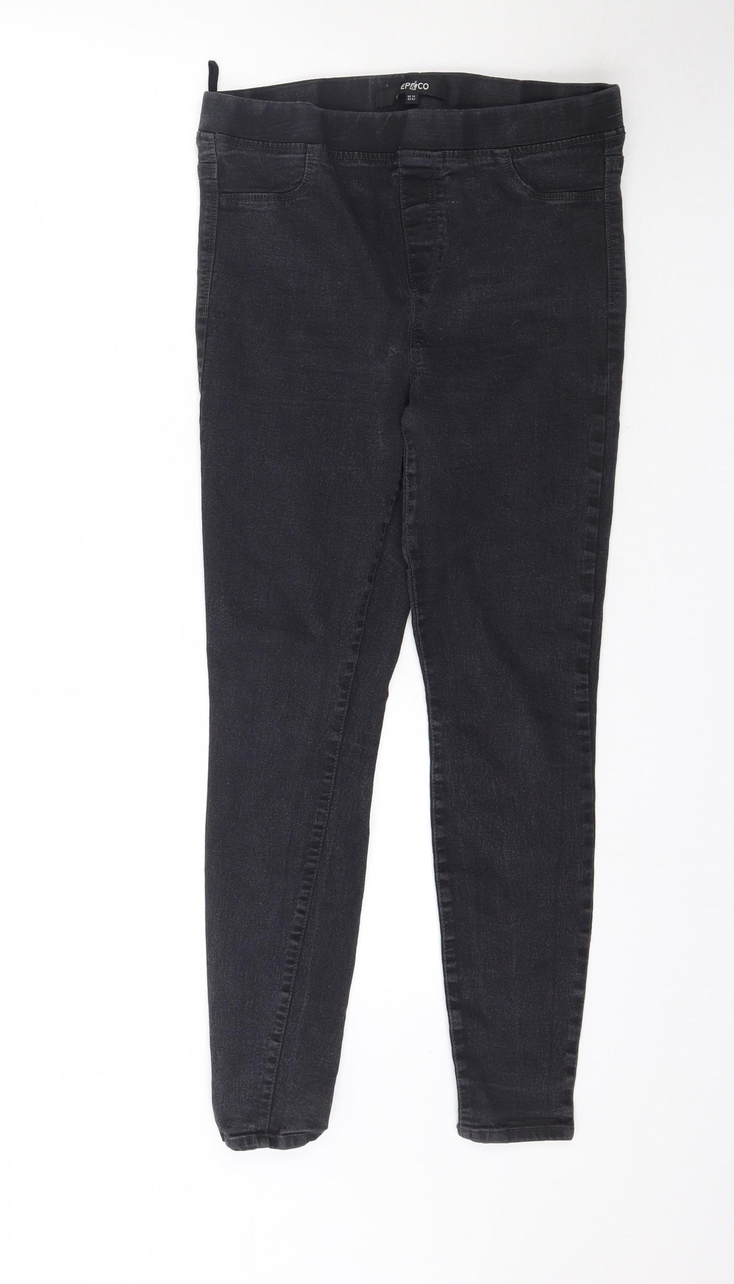 Pep&co Womens Black  Denim Jegging Jeans Size 14 L28 in