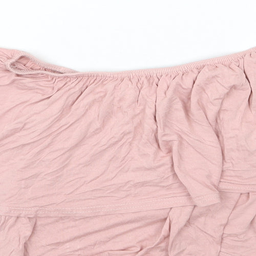 Boohoo Womens Pink   Cropped Blouse Size 8