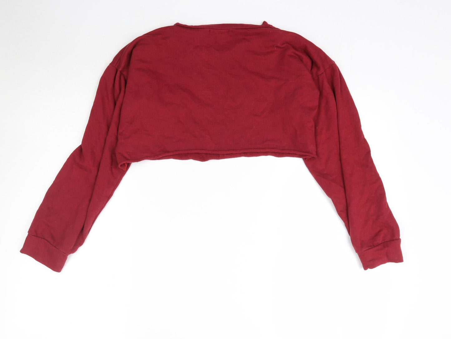 PRETTYLITTLETHING Womens Red   Pullover Sweatshirt Size 8  - Cropped