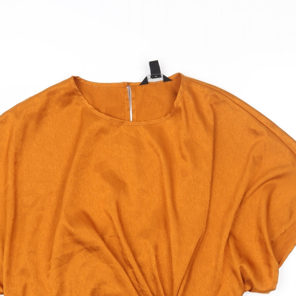 New Look Womens Gold   Basic Blouse Size 14  - Bronze / Gold / Orange